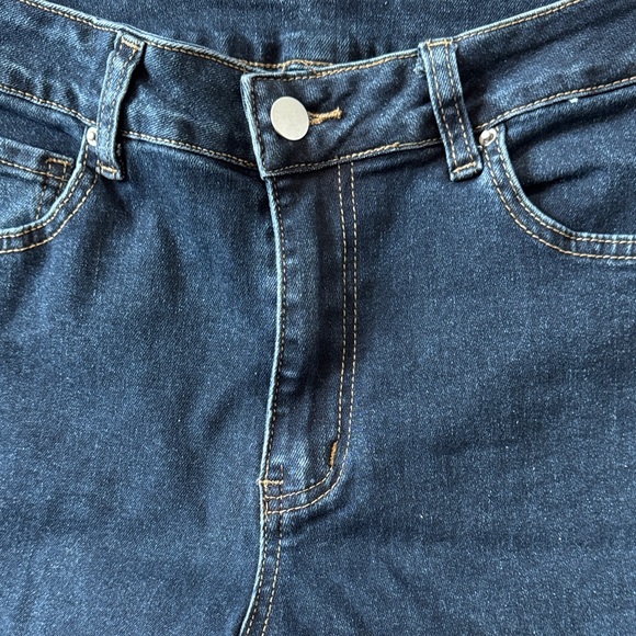 Dark Blue Women's Flare Jeans - Picture 4 of 4